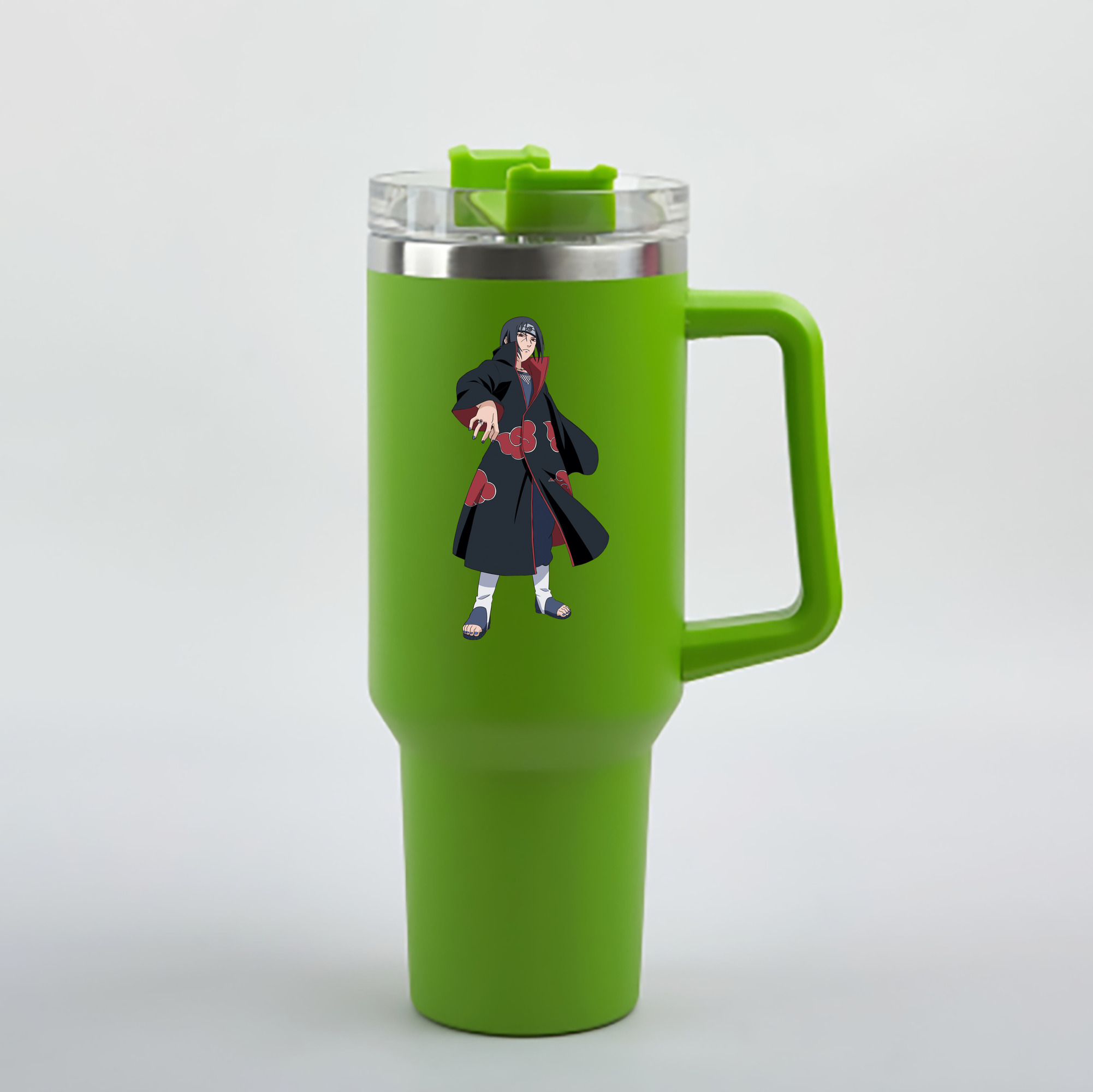 （画像用） NARUTO -ナルト- うちは イタチ Uchiha Itachi 1200mL車用タンブラー - クリスタルステッカー（プラスチックストロー付き）